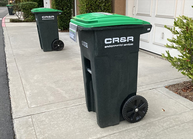 Green organics carts delievered by CR&R