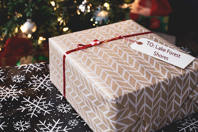 Holiday gifts with pretty wrapping and ribbons